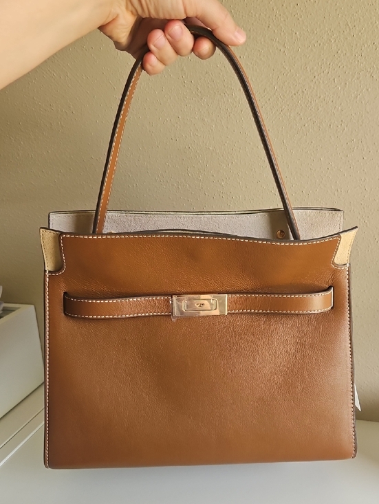 Tory Burch Handbags - Small Lee Radziwill Double Bag. Aged Tan. Tory Burch.